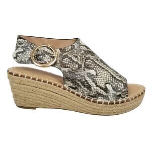 Catherine Malandrino Women's Cirkly Faux Leather Snakeskin Wedge Heel Sandals 9